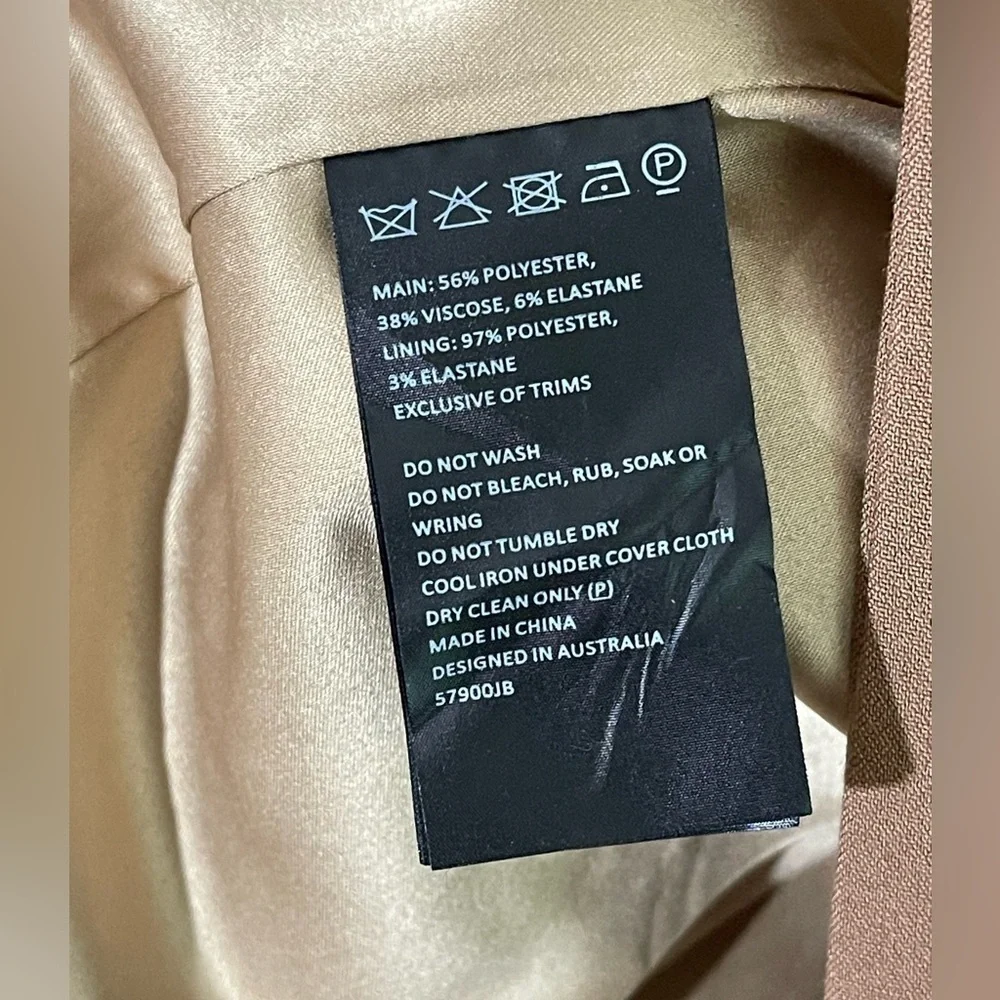 Bardot Camel Tan Single-Button Long Blazer
